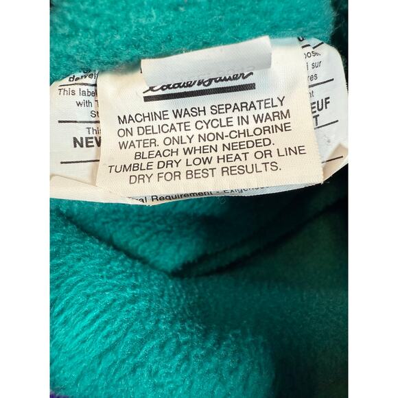 Vtg Eddie Bauer Womens Purple Green Fleece Lined Jacket Medium Made in USA - Picture 6 of 8